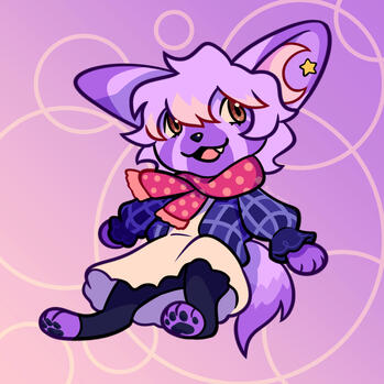 Light purple bat-eared fox furry.